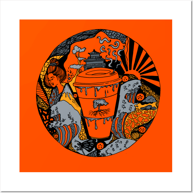 Orangrey Coffee In Japan Wall Art by kenallouis